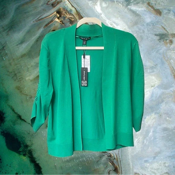 Cable Gauge Sweaters Cable Gauge Green Chopped Cardigan Xl